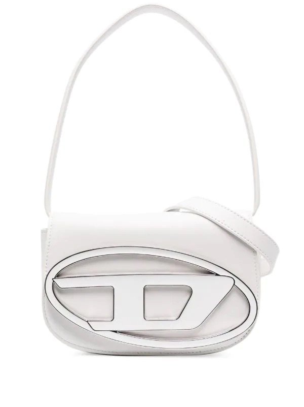 DIESEL 1DR LEATHER SHOULDER BAG WHITE