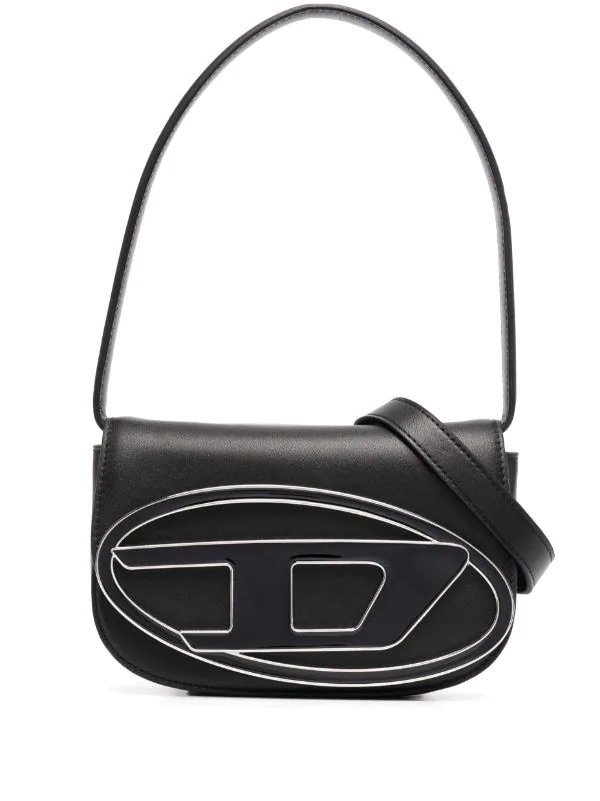 Diesel 1DR leather shoulder bag BLACK